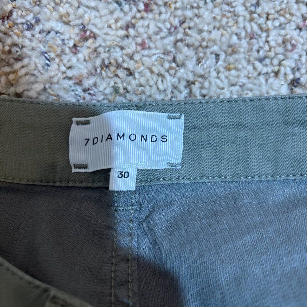 7Diamonds Size 30 10 Nellie Cargo Pants Olive Green Flare Utility - Picture 4 of 16